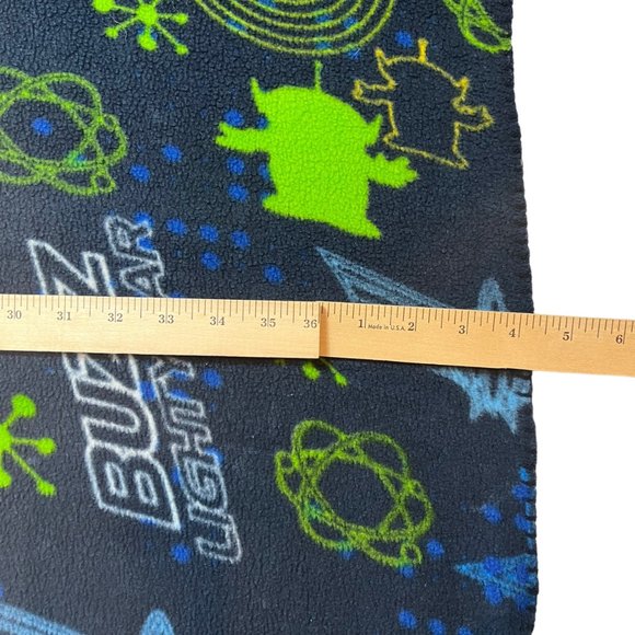 Northwest Buzz Lightyear and Alien Fleece Blanket Throw Blue Green Space Alien - Picture 7 of 9